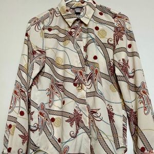 H&M Blouse. Size 0. Beige and brown